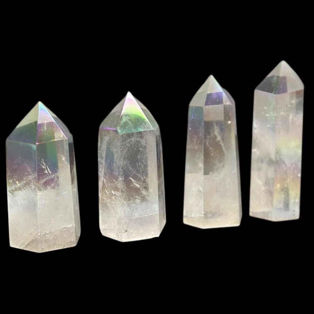 Aura Clear Quartz Point Tower Obelisk Crystal Wand Size Small: 3" - 3.2" Tall - Picture 15 of 16